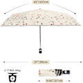 Miniatyrbillede 5 af 5: UV Solparaply Kompakt Sammenfoldelig Rejseparaply Automatisk Åbn og Luk for Vindtæt, Regnfast & 99,9% UV-beskyttelse Parasol med Sort Anti-UV-belægning