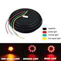 Miniatyrbilde 5 av 5: 2 stk 16 LED Dobbelt-fargede Baklykter Runde Baklykter For Lastebiler Bremsestop