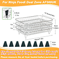 Miniatyrbilde 2 av 2: 3 lag, 304 rustfritt stål stablebare baconstativ, Air Fryer-tilbehør for Ninja AF300UK/Double Stake XL SL400UK/Instant/EMtronics 2 skuffer frityrkoker