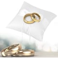 Miniatyrbilde 4 av 5: Hvit sateng sløyfe ringbærer holder puter med simulert perle bryllup ring pute bryllup forlovelse fest tilbehør(2#)