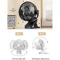 Miniatyrbillede 3 af 5: Drevne Håndholdte Vifter USB Genopladelig Bærbar Clip Fan 360 Graders Rotation Justerbar Håndholdt Elektrisk Bordventilator Køling Til Studenterkollegium Kontor