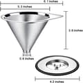 Miniatyrbilde 3 av 7: Kaffefilter 1-4 kopper, håndbrygget kaffekannefilterkopp i rustfritt stål, dryppfilter, papirfritt filter