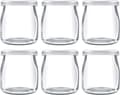 200ml Yoghurt Pudding Glasskrukker med Plastlokk Mini Kopp Små Glassflasker (6)