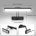 Miniatyrbillede 4 af 5: Fjernbetjening Vægskinne, Trådløs LED Billedelys, Roterende LED Lyshoved med Timer, 180° Drejelig Arm Billedelys, Sort, 32cm