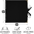 Miniatyrbillede 2 af 3: Firkantede Scrapbog Fotoalbum 60 Sider (21 x 21 cm) Sort Tykt 120gsm Kraftpapir Scrapbog Black
