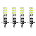Miniatyrbilde 1 av 5: 4 stk H1 6000k Super Hvit 80w LED Hovedlys Pærer Kit Tåkelys Kjørelys
