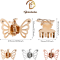 Miniatyrbilde 2 av 4: 20 stk. Mini Butterfly Hårklemmer, Jenter Metall Små Klo Klemmer, Tiny Cute Hårtilbehør for Kvinner Jenter gold