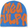 Miniatyrbillede 1 af 5: Beanies, bogstaver Print Beanies Mea Y2k Beanies, hat til kvinder mænd, slouchy beanies og strikkede beanies til unisex (sort og hvid) blue orange