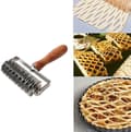 Miniatyrbillede 4 af 4: Rustfrit Stål Dejgitter Top Cookie Pie Pizza Brød Pastry Crust Roller Cutter, Træhåndtag