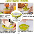 Miniatyrbillede 2 af 4: 4-i-1 Juicer, Citrus Lemon Appelsin Håndpresser Æggehvide Separator Med 2 Skridsikre Rivejern, Si, Rivejern Og Målebæger (384 ml)