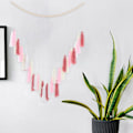 Pikkukuva 2 / 5: Suuri makramee seinävaate puuhelmillä Boho-lankahapsuilla Garland Macrame seinävaate Bohe seinävaate seinäkoriste