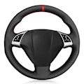 Miniatyrbild 2 av 6: Rattstyrningsöverdrag i mjukt svart konstläder för Fiat Grande Punto Bravo Linea 2007-2019 Qubo Doblò Opel Combo