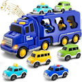 Miniatyrbild 1 av 4: Leksakslastbil för barn - 5 i 1 - Friktionsdriven billeksak - Blå