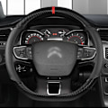 Miniatyrbild 1 av 6: Rattskinnsöverdrag i kolfiber + läder för Citroën C4 Aircross C5 Aircross C3-XR C4 Picasso C4 C5 C6 biltillbehör BLACK D SHAPE