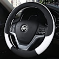 Miniatyrbild 3 av 6: 100% Dermay Märkesläder Universal Bilrattstyrningsöverdrag 37cm-38cm Bilstyling Sport Auto Rattöverdrag Halkskydd Red