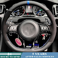 Miniatyrbild 2 av 6: Skräddarsydd rattöverdrag i mocka med handsydda flätor för Volkswagen Golf 7 GTI Golf R MK7 VW Polo GTI Scirocco 2015 2016 Style 9