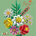 Miniatyrbild 1 av 6: Byggstenblommor orkidéserie bonsai flicka bygg leksaksblommor vuxen blomsterarrangemang monteringsleksaker för gåvor Without box 087C