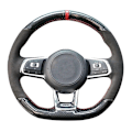 Miniatyrbild 3 av 6: Skräddarsydd rattöverdrag i mocka med handsydda flätor för Volkswagen Golf 7 GTI Golf R MK7 VW Polo GTI Scirocco 2015 2016 Style 5