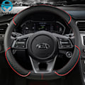 Miniatyrbild 3 av 6: Mikrofiberläder rattöverdrag för Kia Ceed Xceed Ceed SW Pro_ceed GT biltillbehör interiör D shape Blue