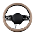 Miniatyrbild 1 av 6: Motocovers bil anti-halk läder rattöverdrag universell bil ratt skyddande överdrag mode stil 38cm rosa beige