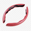 Miniatyrbild 1 av 6: Kolfiberläder rattöverdrag mikrofiberläder pvc rattförstärkare halkfritt överdrag antislip förstärkare överdrag universell Red