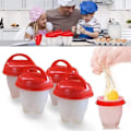 Miniatyrbild 2 av 4: Silikon Äggkokare Set 6 Delar, Äggkokare Utan Skal, Ägglett Non-Stick Silikon Ångkokta Ägg