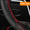 Miniatyrbild 4 av 6: Flätat rattöverdrag för Mitsubishi Lancer X Outlander 2006-2015 ASX Colt, handsytt mikrofiberläder