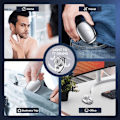Miniatyrbild 3 av 6: Mini Elektrisk Rakapparat För Män Med LCD-Display, Portabla Självslipande Blad, Fickstorlek, USB Grooming Kit Silver.