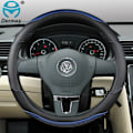 Miniatyrbild 1 av 6: Rattskinnsöverdrag i kolfiber PU-läder för VW T4 T5 T6 Multivan Transporter bil O Shape Blue
