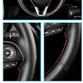 Miniatyrbild 3 av 6: Rattskinnsöverdrag för ratt, handsytt, anpassat, halkfritt, konstläder för Toyota Fortuner 2016-2019 Hilux 2015-2019