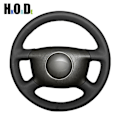 Miniatyrbild 1 av 6: Handsydd svart PU konstläder rattöverdrag för Audi A4 1998 A6 1999-2004 A8 A8 L 1998-2001 Allroad 2001