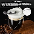 Miniatyrbild 4 av 4: Azwix Dubbelväggig Glasmugg 350ml Kaffekopp Med Silikonlock För Kaffe Mjölk För Resor Och Utomhusbruk