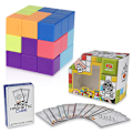 Miniatyrbild 3 av 6: Yj Diy Magnetisk Kub Byggklossar 3D Magnetplattor 7-delars Set Pussel Speed Cube 54 st Guidekort Intelligensleksaker För Barn transprent