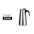 Miniatyrbild 1 av 4: 4 Koppar-200 ml-A - Åttkantig Kaffebryggare i Rostfritt Stål, Stor Kapacitet 600 ml, 12 Koppar, För Espresso