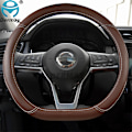 Miniatyrbild 1 av 6: D-format rattöverdrag i PU-läder för Nissan Rogue/Rogue Sport 2016 2017 2018 2019 2020 X-Trail 2017-2020 bilstyling Brown