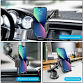Miniatyrbild 4 av 4: Biltelefonhållare, instrumentbrädesfäste, universell 360° roterbar, utdragbar arm med enknappsfunktion