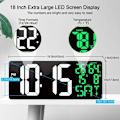 Miniatyrbild 3 av 6: 16\" LED Digital Väggklocka Stor Display Med Fjärrkontroll Stor Skärm Timer Nedräkningstimer Black