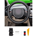 Miniatyrbild 4 av 4: Aosrrun handsydd svart läder rattöverdrag för Citroen Triumph gammal C4 C-quatre bilstyling