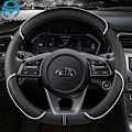 Miniatyrbild 4 av 6: Mikrofiberläder rattöverdrag för Kia Ceed Xceed Ceed SW Pro_ceed GT biltillbehör interiör D shape Blue