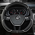 Miniatyrbild 4 av 6: Rattöverdrag i PU-läder för VW Sharan Passat Caddy Touran Tiguan Golf Polo Teramont Atlas T-Roc T-Cross (38cm) DD38CM