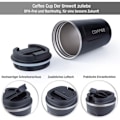 Miniatyrbild 3 av 4: Isolerad Mugg - Rostfritt Stål - 380 ml - Läcksäker - BPA-fri - Svart Black