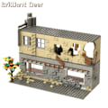 Miniatyrbild 5 av 6: Försvunna ruiner byggnader moc pubg militärbas diy scener byggklossar set delar för armé soldat figurer pojkar leksaker 503PCS