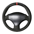 Miniatyrbild 2 av 6: Skräddarsydd rattöverdrag i mockaläder med halkfritt grepp för Peugeot 206 1998-2005 206 SW 2003-2005 206 CC 2004 2005