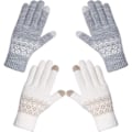 Miniatyrbild 1 av 4: Vinterhandskar - Dam - Stickade - Pekskärm - Termofoder - 2 Par gray, white