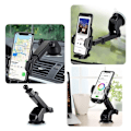 Miniatyrbild 2 av 4: Biltelefonhållare, instrumentbrädesfäste, universell 360° roterbar, utdragbar arm med enknappsfunktion