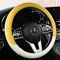 Miniatyrbild 1 av 6: Motopets bil anti-halk läder rattöverdrag universell bil ratt skyddande överdrag mode stil 38cm typ o d Type O yellow