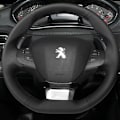 Miniatyrbild 1 av 6: DIY svart läderrattöverdrag för Peugeot 308 2014-2017 mikrofiberläder rattöverdrag biltillbehör