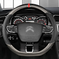 Miniatyrbild 3 av 6: Rattskinnsöverdrag i kolfiber + läder för Citroën C4 Aircross C5 Aircross C3-XR C4 Picasso C4 C5 C6 biltillbehör BLACK D SHAPE