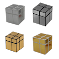 Miniatyrbild 2 av 6: [Ecube] Sengso 2X2X2 Spegelkub Block Kub Pussel Magisk Kub Speed Cubo Magico 2X2 Lärande Utbildningsleksaker För Barn Pojkar White Golden Sticker
