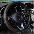 Miniatyrbild 3 av 6: Rattstyrningsöverdrag flätad på rattöverdraget cubre auto bilrattöverdrag biltillbehör rattöverdrag black
